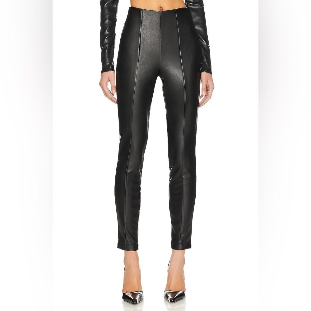 AFRM LOS ANGELES Women’s Simone Faux Leather Skinny Pants Black Noir Size Med